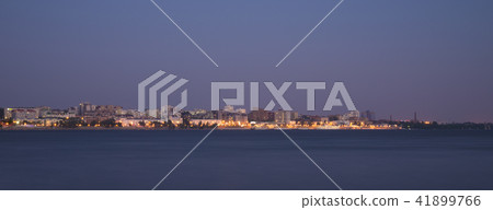 Volga river embankment in the evening in Samara, Russia. Panoramic view of the city. 3 July 2018 Volga river embankment in the evening in Samara, Russia. Panoramic view of the city. 3 July 2018 41899766