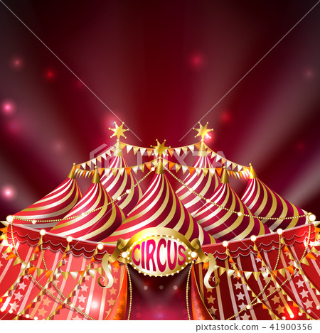 Vector red background with striped circus tent - Stock Illustration ...