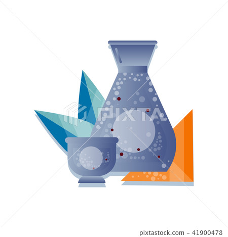 Bottle of sake, traditional Japanese alcohol drink vector Illustration on a white background Bottle of sake, traditional Japanese alcohol drink vector Illustration on a white background 41900478