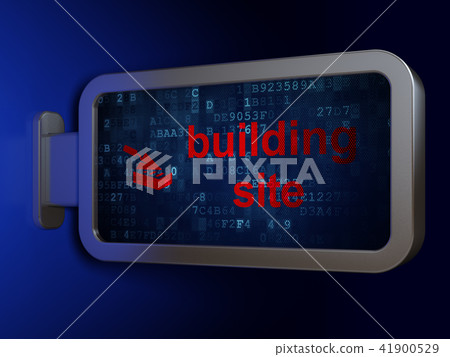 Construction concept: Building Site and Brick Wall on billboard background 41900529