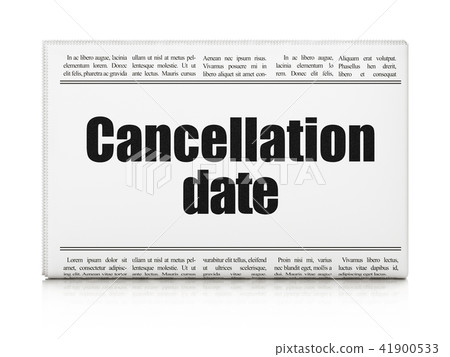 Law concept: newspaper headline Cancellation Date 41900533