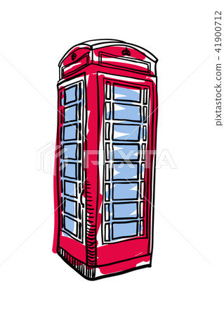 London red phone booth hand drawn isolated icon London red phone booth hand drawn isolated icon 41900712