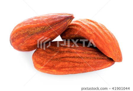 Almond seeds on white background Almond seeds on white background 41901044