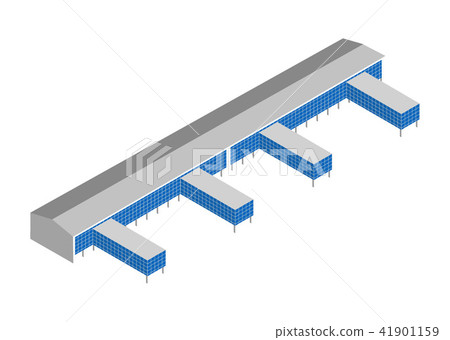 Isometric icon with port warehouse building 41901159