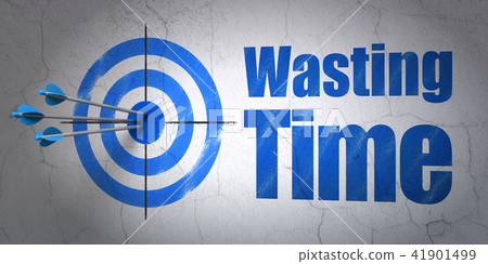Time concept: target and Wasting Time on wall...-插圖素材 [41901499] - PIXTA圖庫