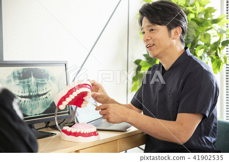 A woman examined by a dentist 41902535