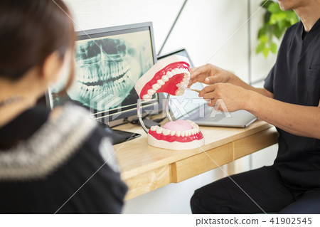 A woman examined by a dentist 41902545