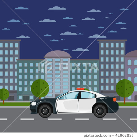 Police car on road in urban landscape Police car on road in urban landscape 41902855