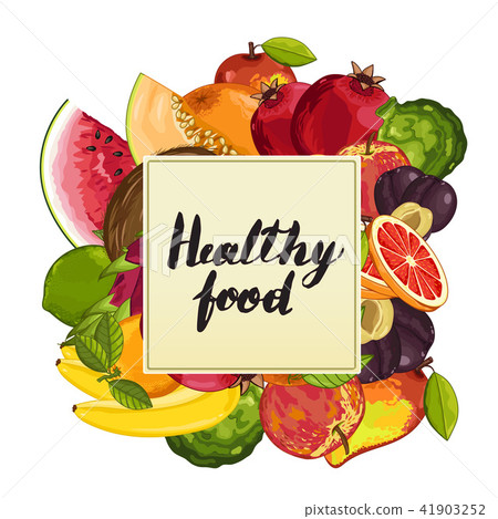Healthy food poster with fruit 41903252