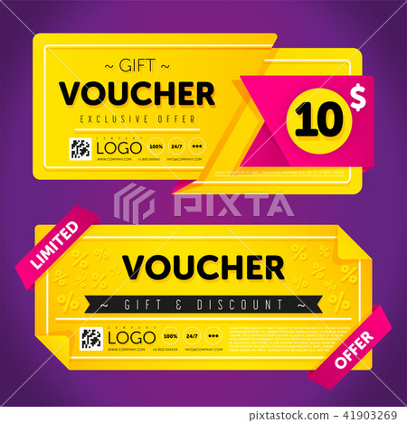 Gift voucher template with modern pattern. 41903269