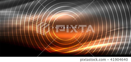 Neon glowing lines, magic energy space light concept, abstract background wallpaper design 41904640
