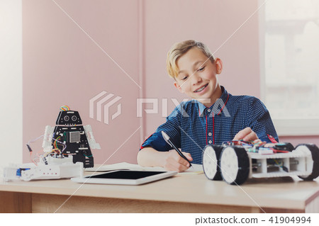 Stem education. Creating robotics project, mockup Stem education. Creating robotics project, mockup 41904994