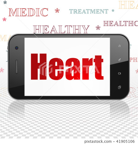Health concept: Smartphone with Heart on display Health concept: Smartphone with Heart on display 41905106