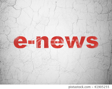 News concept: E-news on wall background 41905255
