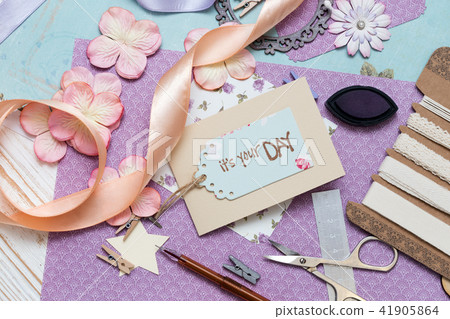 scrapbook - process of creating a postcard 41905864