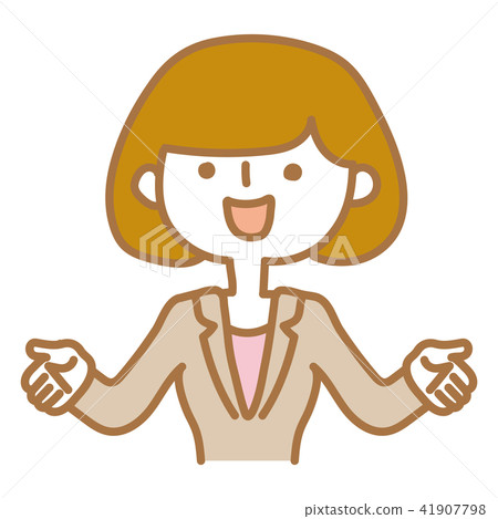 A woman explaining with her hands outstretched 41907798