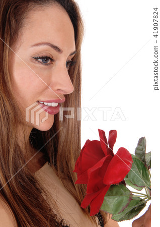 Lovely tall woman in leather skirt and high heels Lovely tall woman in leather skirt and high heels 41907824