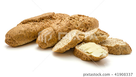Wheat bran bread isolated on white 41908337