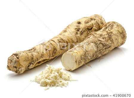 Fresh horseradish isolated on white Fresh horseradish isolated on white 41908670