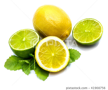 Fresh mixed citrus isolated on white Fresh mixed citrus isolated on white 41908756