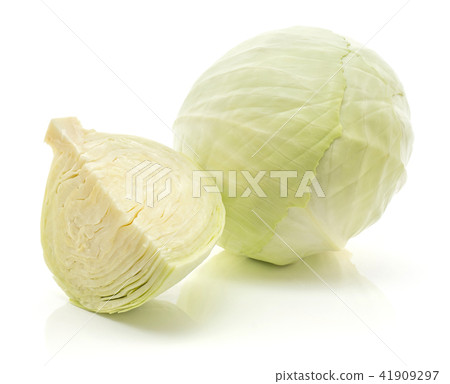 Raw white cabbage isolated on white 41909297