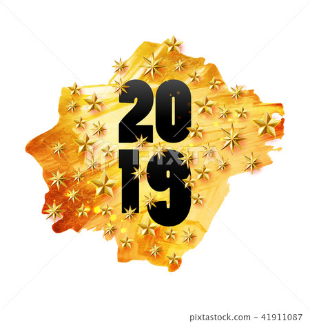 New Year on the gold with stars 41911087