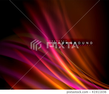 Neon glowing wave, magic energy and light motion background. Vector wallpaper template Neon glowing wave, magic energy and light motion background. Vector wallpaper template 41911836