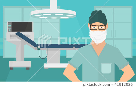 Vector medical concept Surgeon in operation theater. doctor in medical mask 41912026