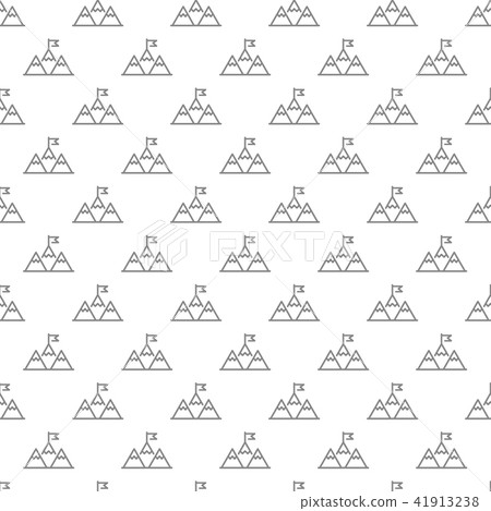 Simple mountain peak with flag or leadership seamless pattern with various icons and symbols on Simple mountain peak with flag or leadership seamless pattern with various icons and symbols on 41913238
