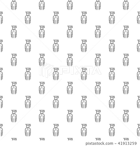 Simple student, man in graduation cap seamless pattern with various icons and symbols on white Simple student, man in graduation cap seamless pattern with various icons and symbols on white 41913259