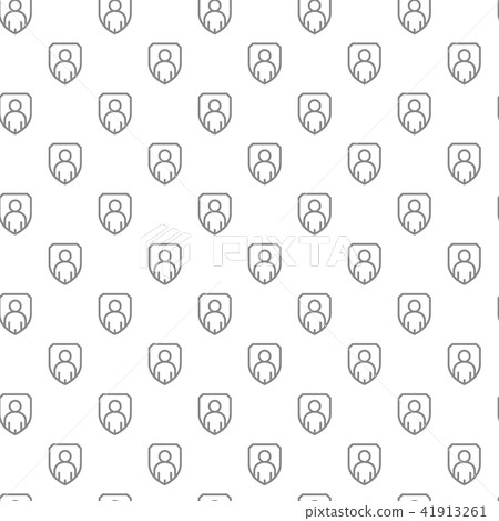 Simple man in shield, defender, business security seamless pattern with various icons and symbols on Simple man in shield, defender, business security seamless pattern with various icons and symbols on 41913261