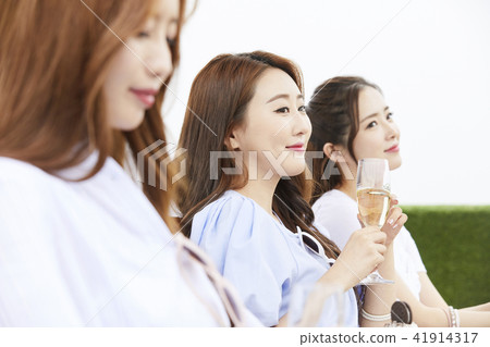 暑假，假期，年輕的女人 41914317