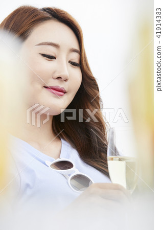 暑假，假期，年輕的女人 41914383