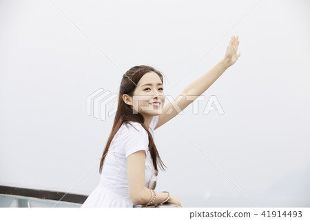 Summer vacation, travel, vacation, young woman 41914493