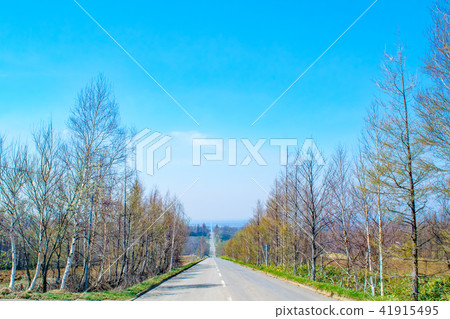 通往北海道知床Shari-ri的道路 41915495
