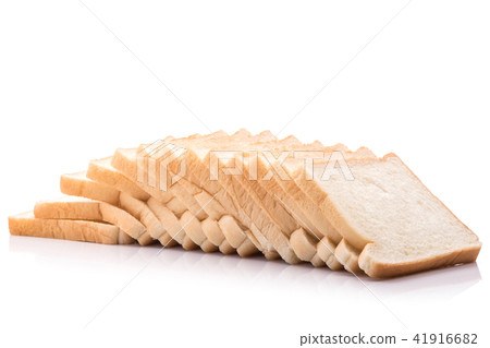 Slices of fresh white bread isolated on white Slices of fresh white bread isolated on white 41916682