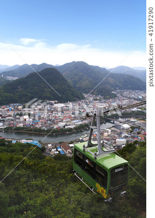 View from mountain mountaintop station Shimoda Ropeway (bed lodging mountain ropeway) and the streets of Shimoda Copy space 41917290