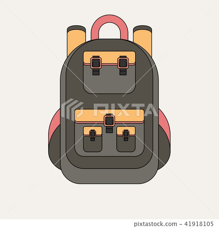 school backpack isolated on white background. Tourist backpack 41918105