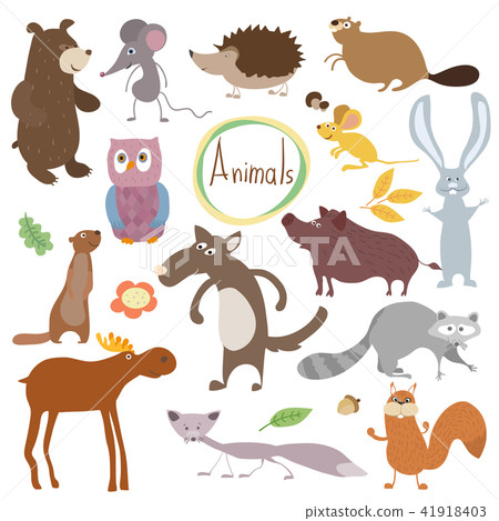 Bitmap forest animals. Bitmap forest animals. 41918403