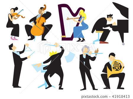 Music orchestra people, isolated on white Music orchestra people, isolated on white 41918413