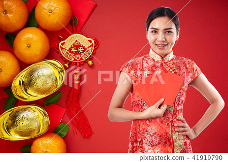 Chinese Girl Dresses with Chinese New Year 41919790