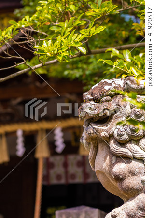 冈崎神社的守护犬 京都府京都市左京区冈崎东天王町 图库照片