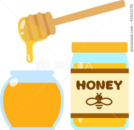 Honey with honey and honey dipper - Stock Illustration [41923276] - PIXTA