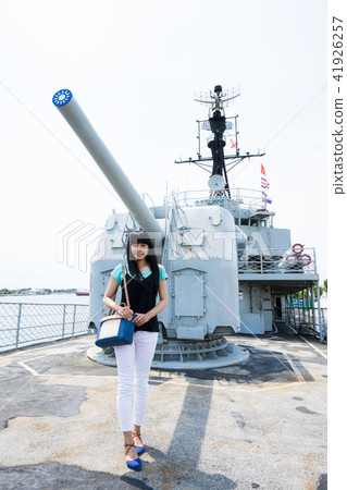 亞洲台灣台南軍艦安平女人女性人像戰艦船隻漁船德陽艦 41926257