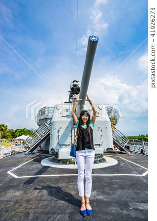 亞洲台灣台南軍艦安平女人女性人像戰艦船隻漁船德陽艦 41926273