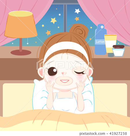 cute cartoon skin care woman 41927238