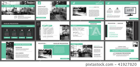 Green presentation templates for slide infographic 41927820