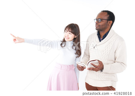 A woman giving directions A woman giving directions 41928018