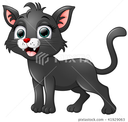 Black cat cartoon isolated on white background Black cat cartoon isolated on white background 41929063