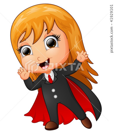 Happy Dracula Cartoon Waving Hand Stock Illustration